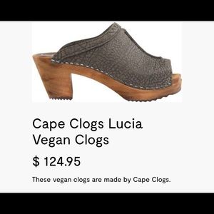 CAPE CLOGS EU 35 US 5 Brown Vegan Leather Wooden Clogs Orig$125